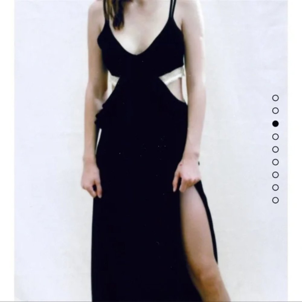ZARA Lace Slip Cutout Dress Sz Small - Picture 2 of 9